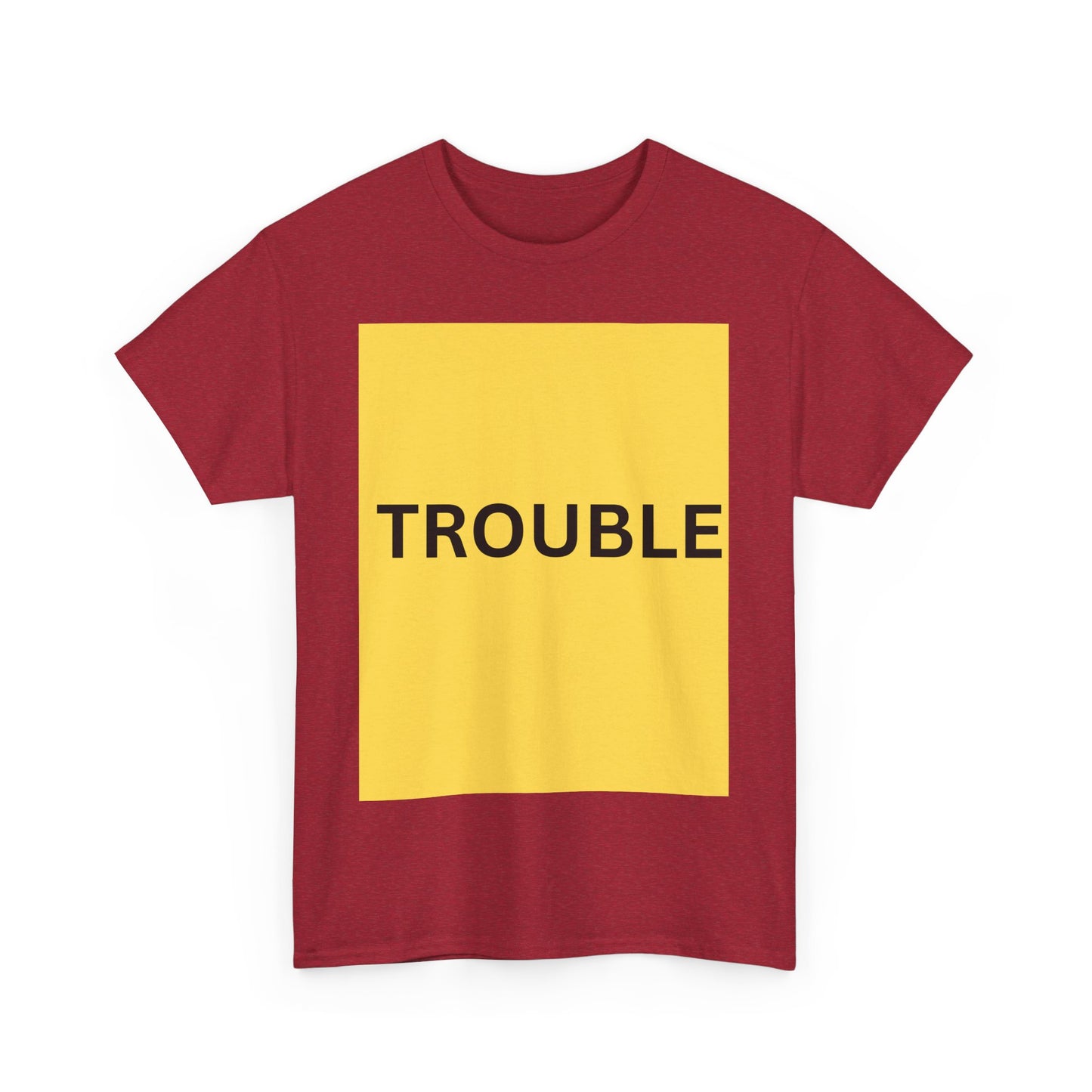 Trouble Unisex Heavy Cotton Tee - Bold Graphic T-Shirt for Everyday Style